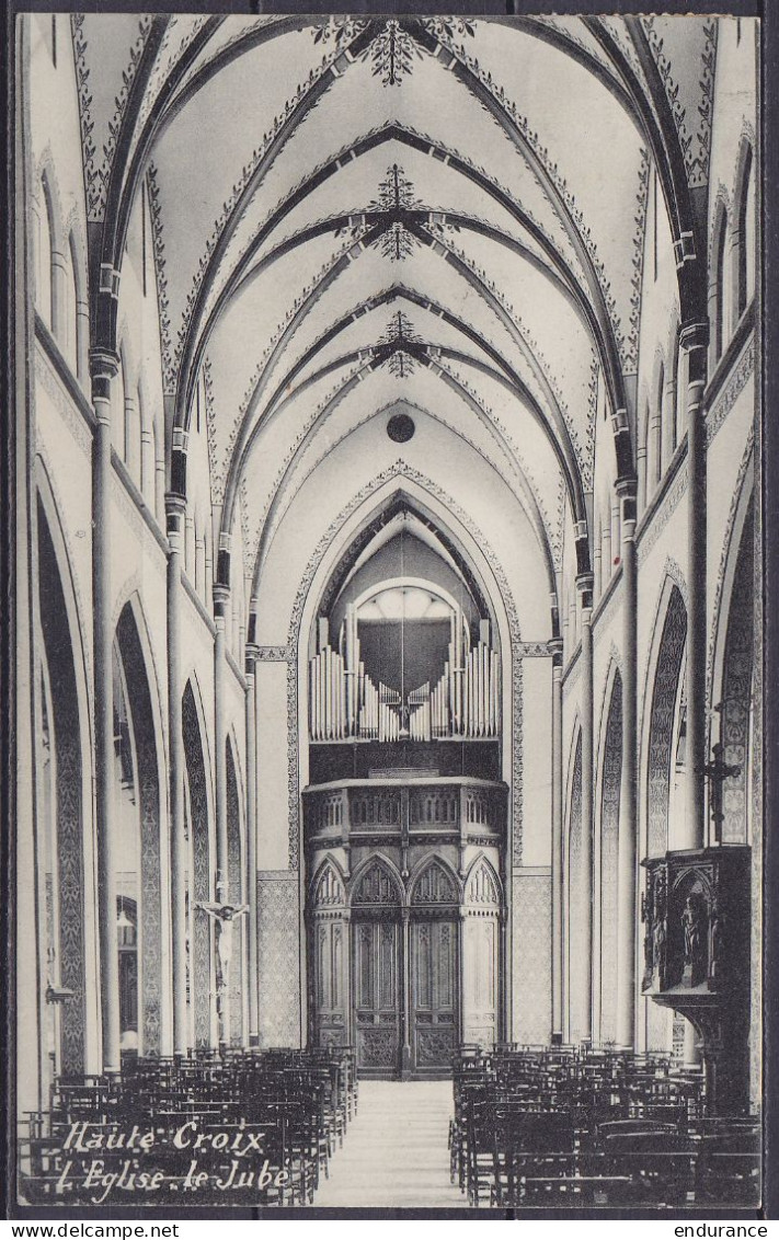 CP "Haute Croix Eglise Le Jubé" Affr. N°83 Càd "HEI-KRUIS / 15 X 1912/ HAUTE-CROIX" (RR!) Pour HERINNES-LEZ-ENGHIEN - Cà - 1893-1907 Armoiries