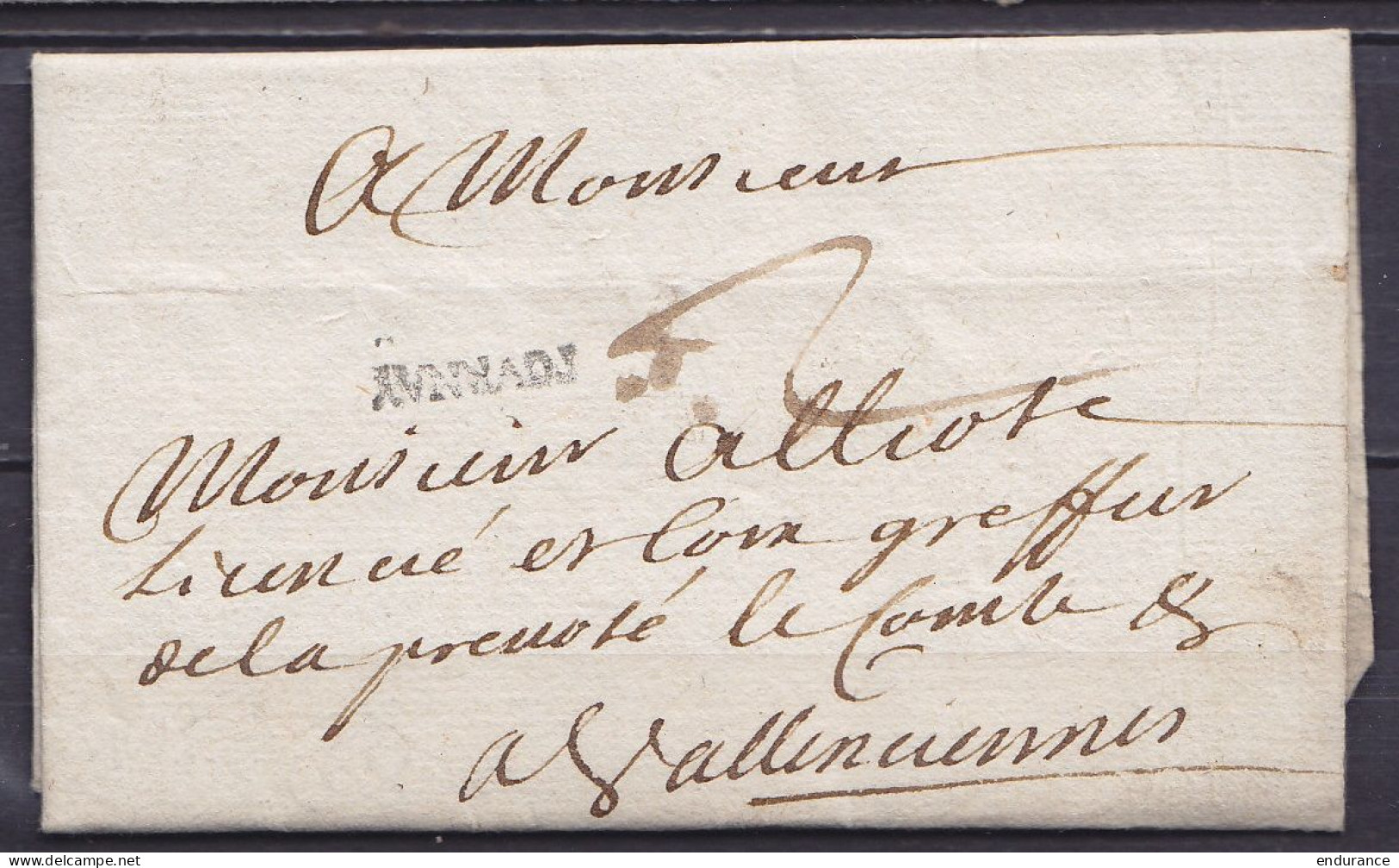 L. Datée 17 Décembre 1697 De TOURNAY Pour VALENCIENNES - Petite Griffe "TOURNAY" - Port "2" - 1621-1713 (Pays-Bas Espagnols)