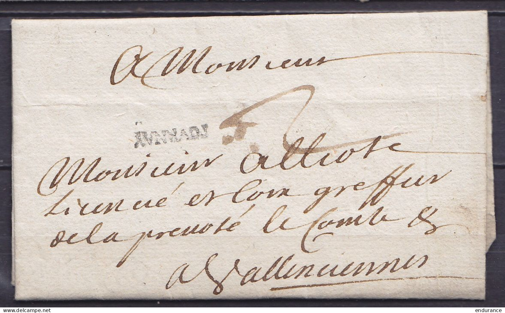 L. Datée 17 Décembre 1697 De TOURNAY Pour VALENCIENNES - Petite Griffe "TOURNAY" - Port "2" - 1621-1713 (Spaanse Nederlanden)