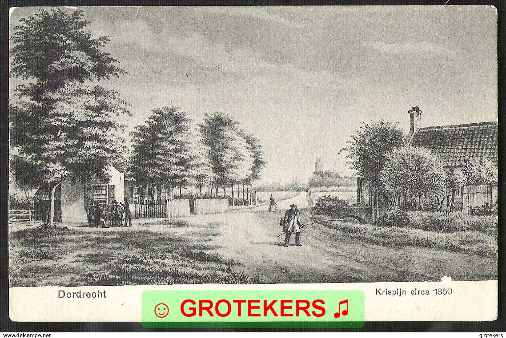 DORDRECHT Krispijn Ca 1850 Kaart Doorloper Ca 1904 - Dordrecht