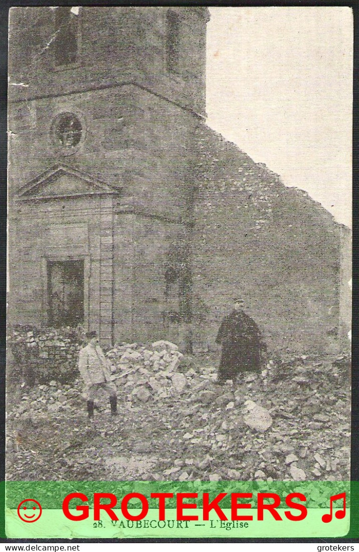 VAUBECOURT L’Église 1915 En Franchise Militaire Tampon Trésor Et Postes 9 - Other & Unclassified