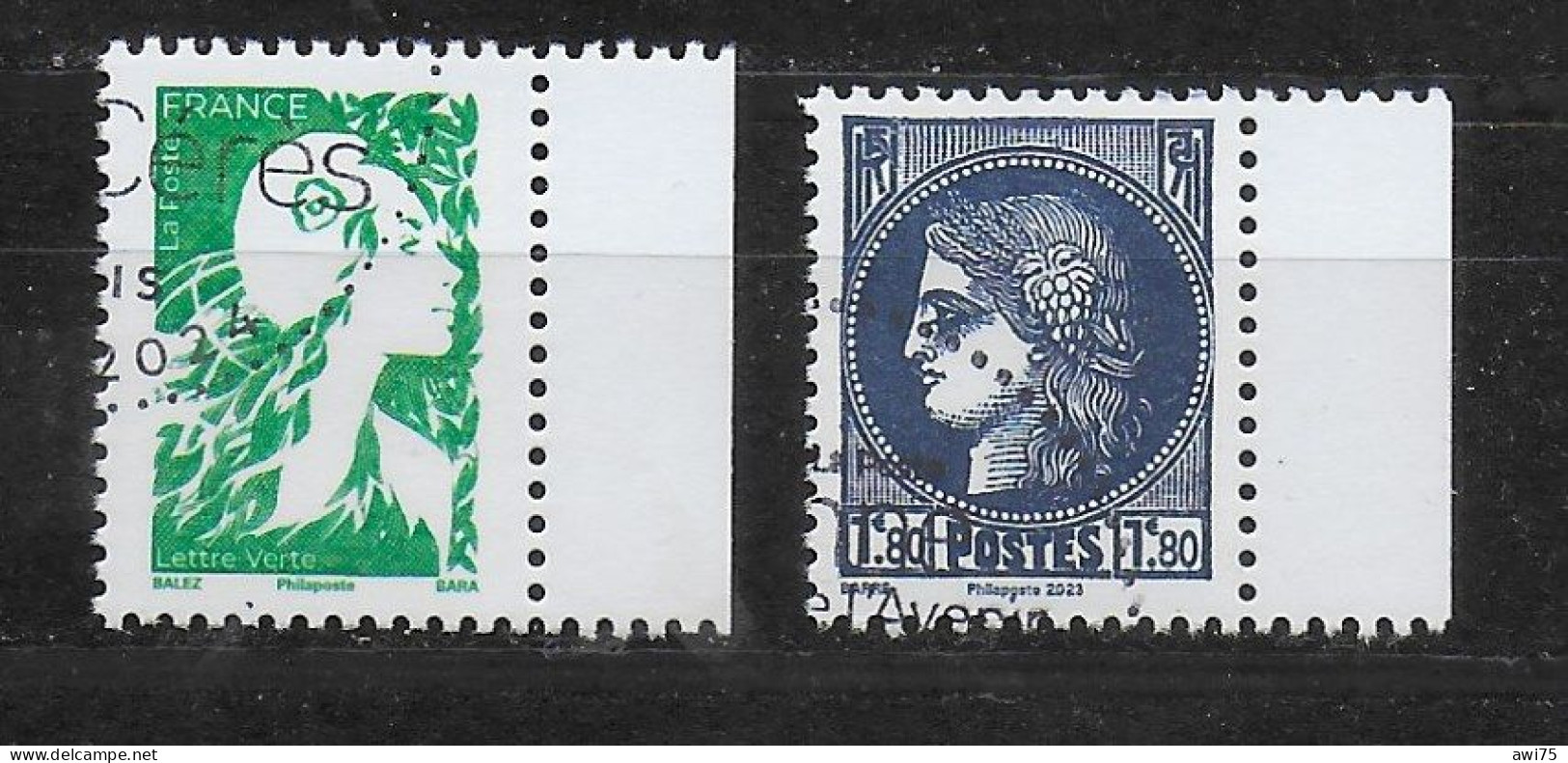 "Timbre De Carnet - Marianne De L'Avenir Et Cérès 1.80€" 2024 La Paire Séparée - Used Stamps