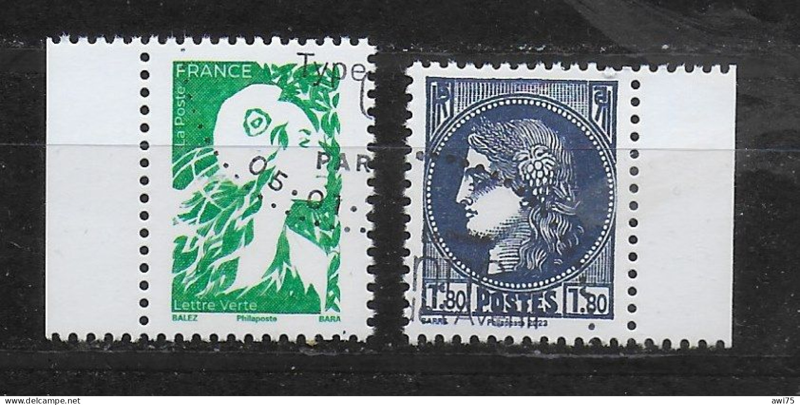 "Timbre De Carnet - Marianne De L'Avenir Et Cérès 1.80€" 2024 La Paire Séparée - Used Stamps