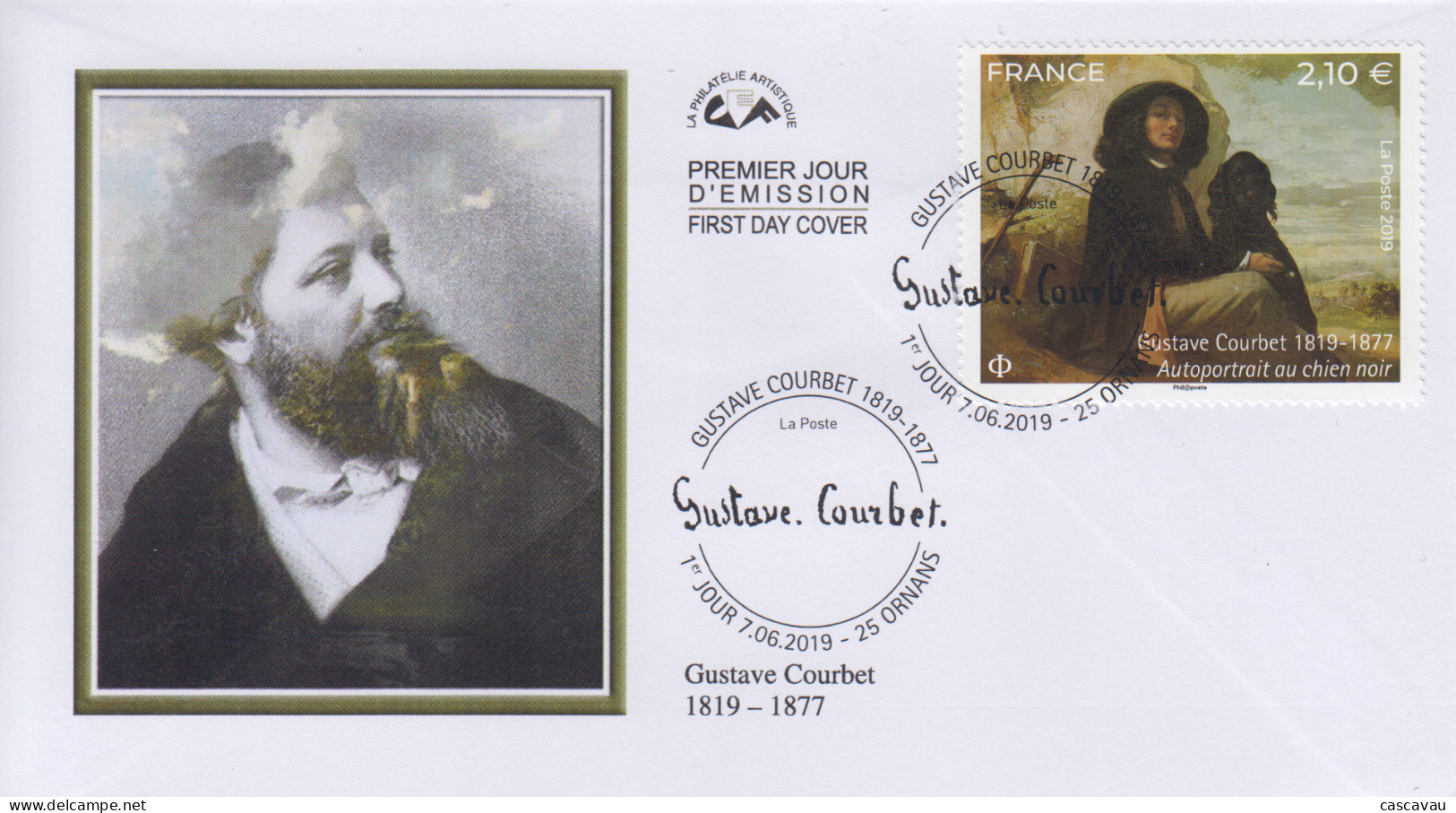 Enveloppe  FDC   1er  Jour   FRANCE    Oeuvre  De   Gustave  COURBET     ORNANS   2019 - 2010-2019