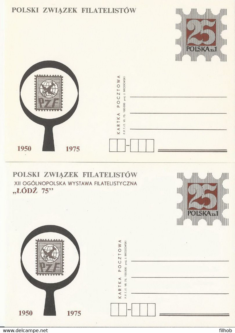 Poland Postcard Cp 641 Set.2: PZF Polish Philatelic Association - Stamped Stationery