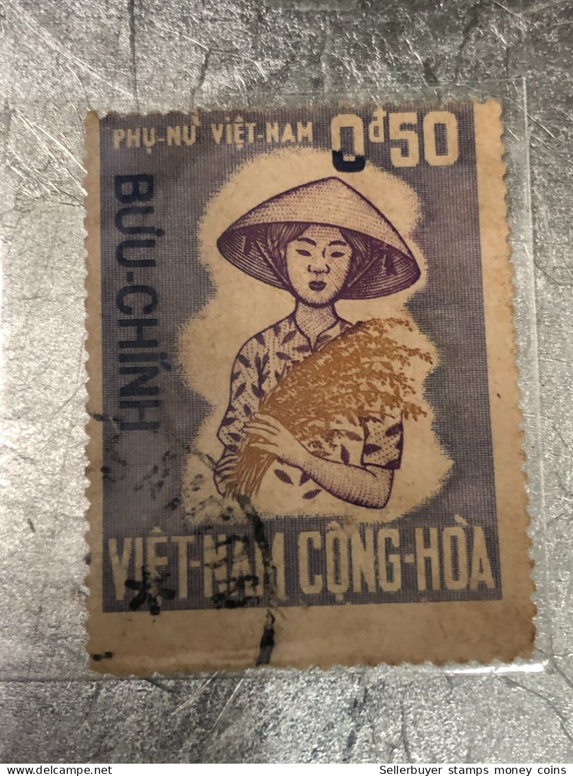 SOUTH VIETNAM Stamps(1969-LA FEMME-0d50) PRINT ERROR(ASKEW)1 STAMPS-vyre Rare - Vietnam