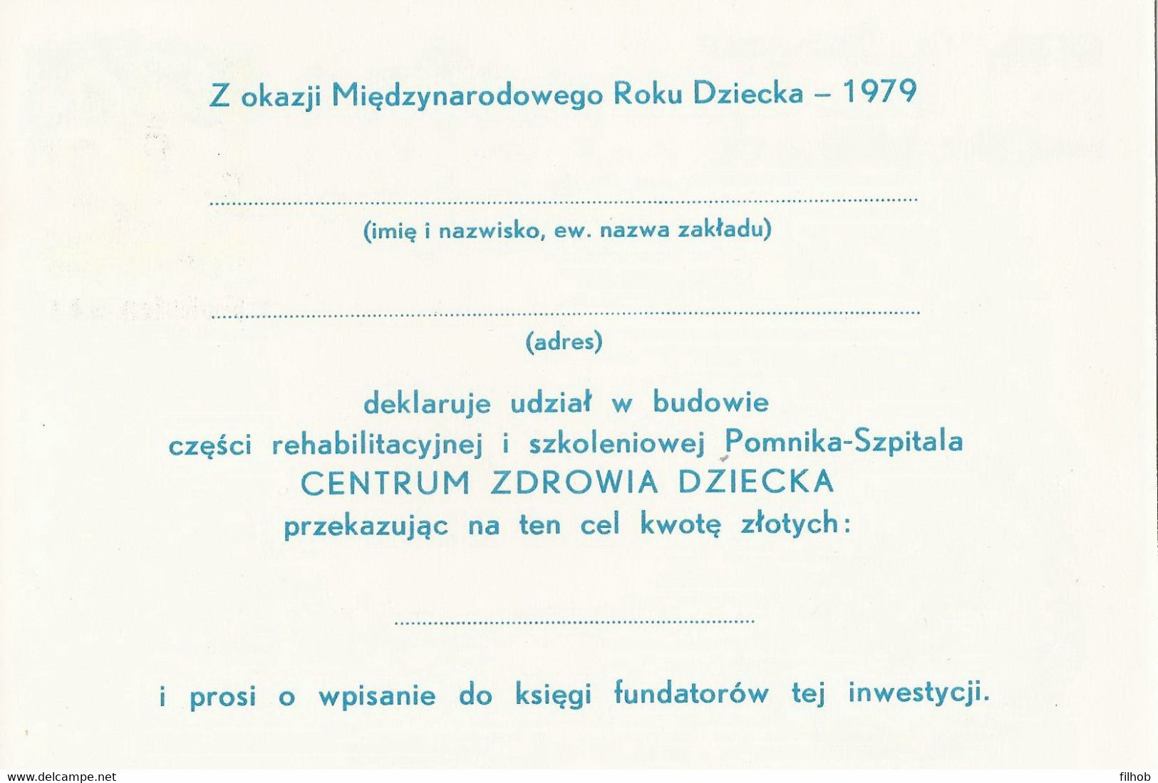 Poland Postcard Cp 715 Set.4: Year Of The Child, Heart Address - Enteros Postales