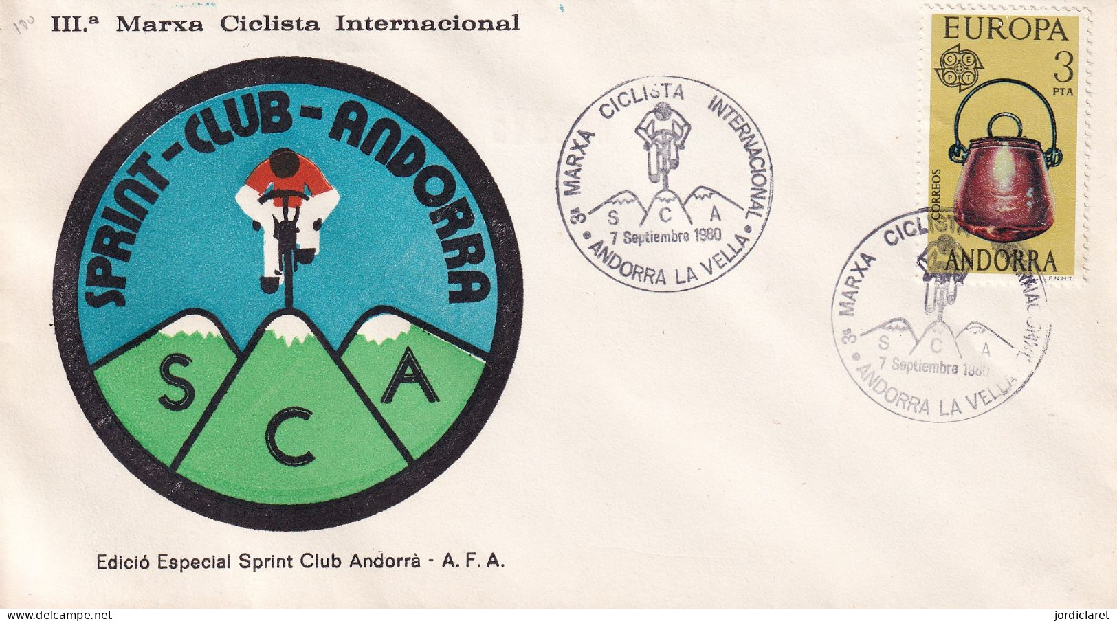 POSTMARKET  1980 ANDORRA - Wielrennen