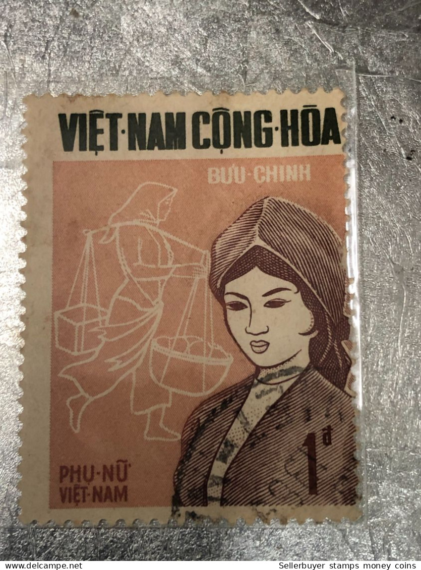 SOUTH VIETNAM Stamps(1969-LA FEMME-1d00) PRINT ERROR(ASKEW)1 STAMPS-vyre Rare - Vietnam