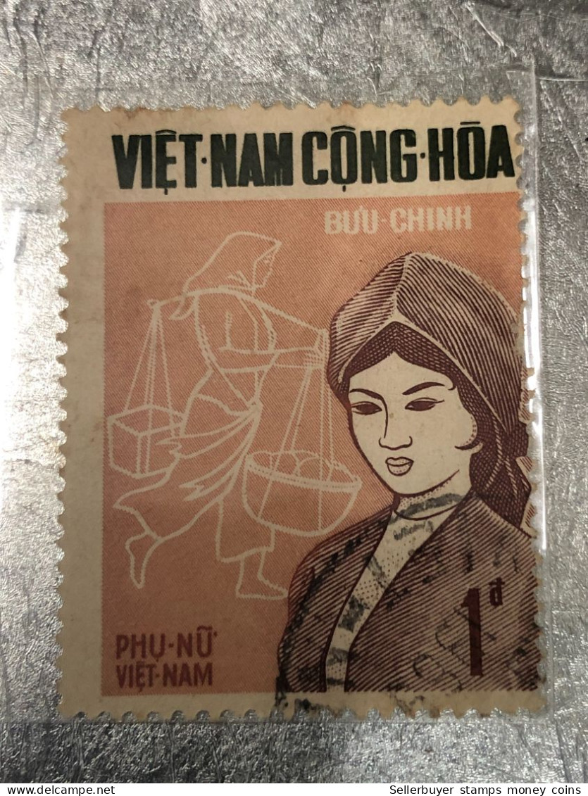 SOUTH VIETNAM Stamps(1969-LA FEMME-1d00) PRINT ERROR(ASKEW)1 STAMPS-vyre Rare - Vietnam