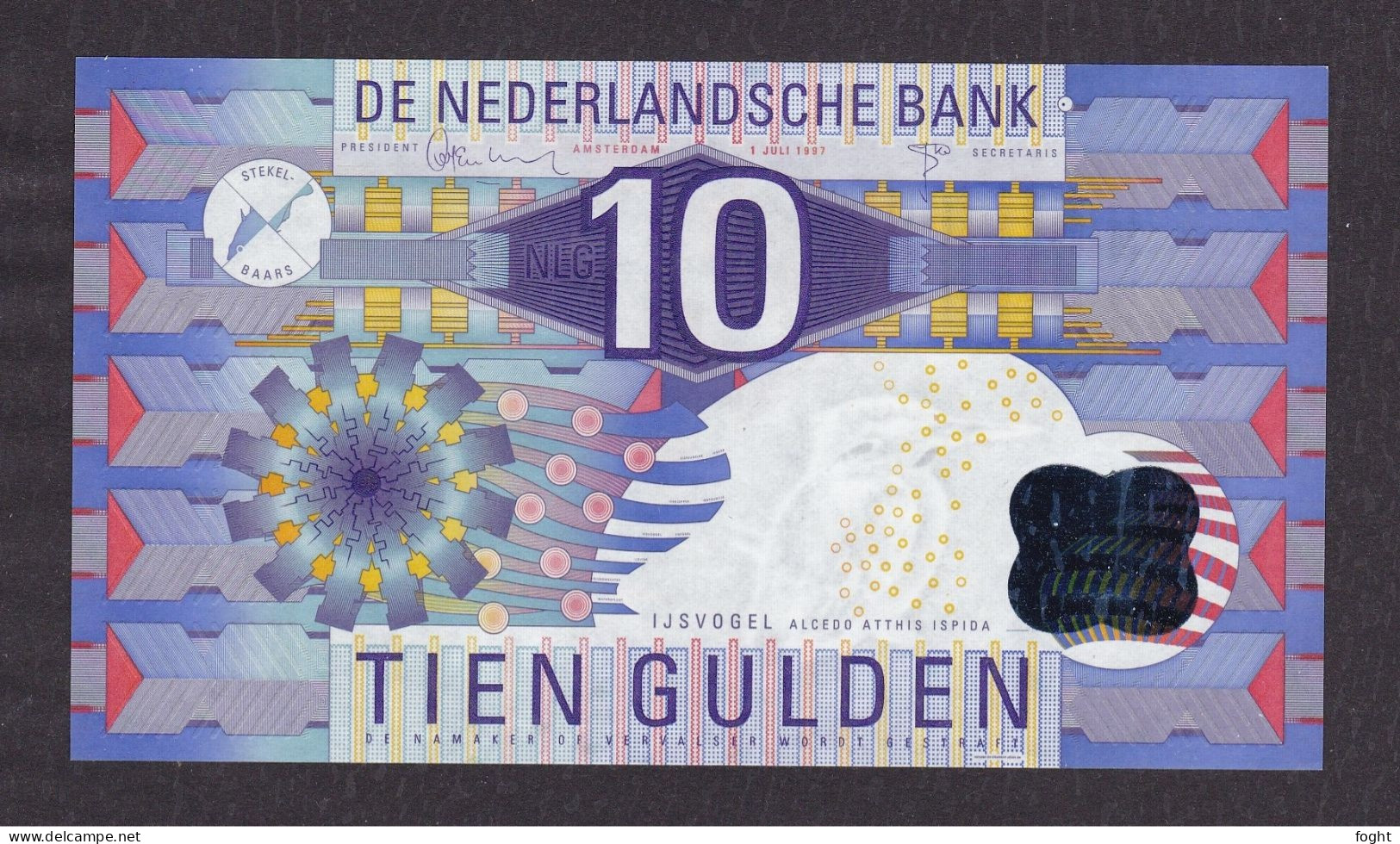 1997 Netherlands Banknote 10 Gulden,P#99 - 10 Florín Holandés (gulden)