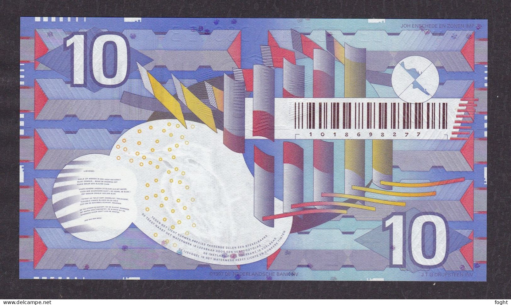 1997 Netherlands Banknote 10 Gulden,P#99 - 10 Florín Holandés (gulden)