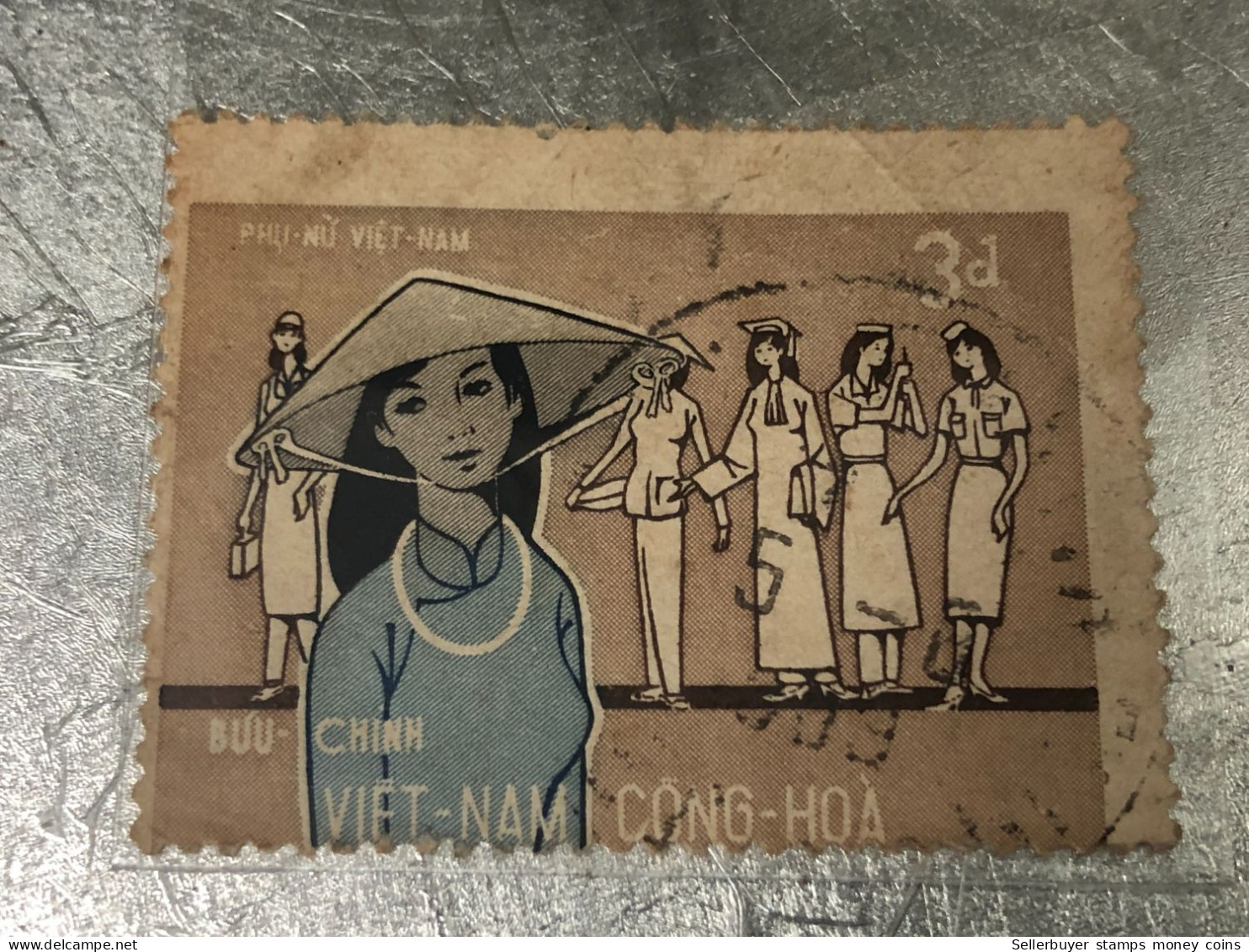 SOUTH VIETNAM Stamps(1969-LA FEMME-3d00) PRINT ERROR(ASKEW)1 STAMPS-vyre Rare - Viêt-Nam