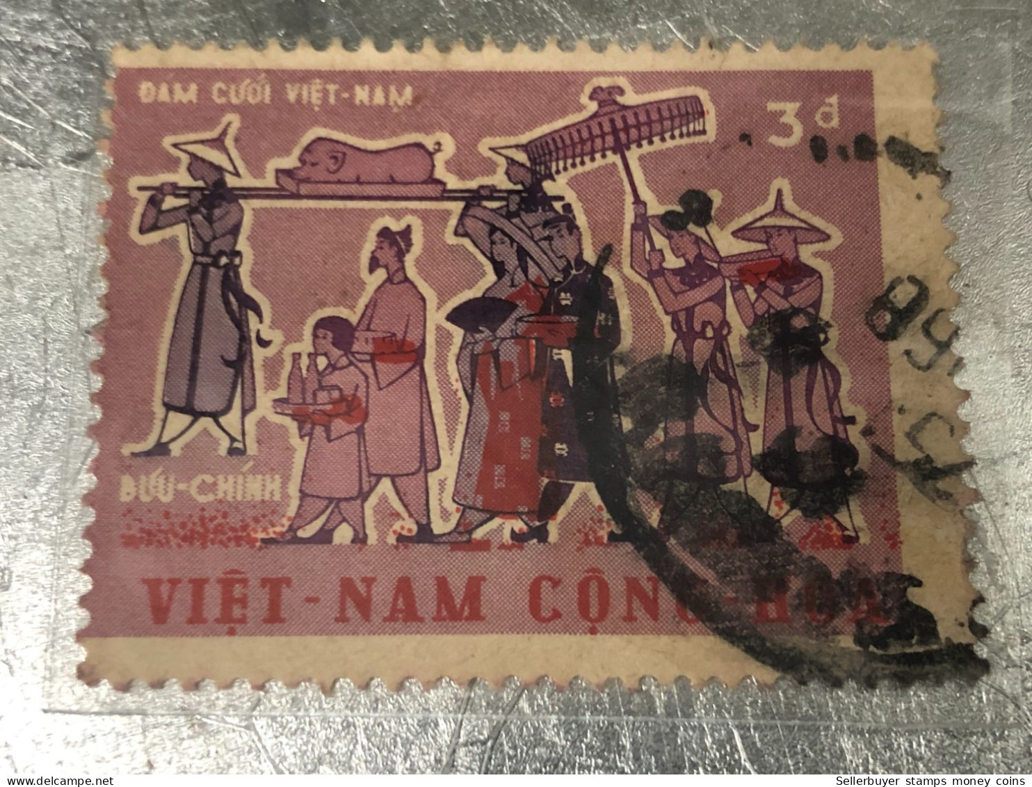 SOUTH VIETNAM Stamps(1967-MARIAGE DAM CUOI-3d00) PRINT ERROR(ASKEW)1 STAMPS-vyre Rare - Vietnam