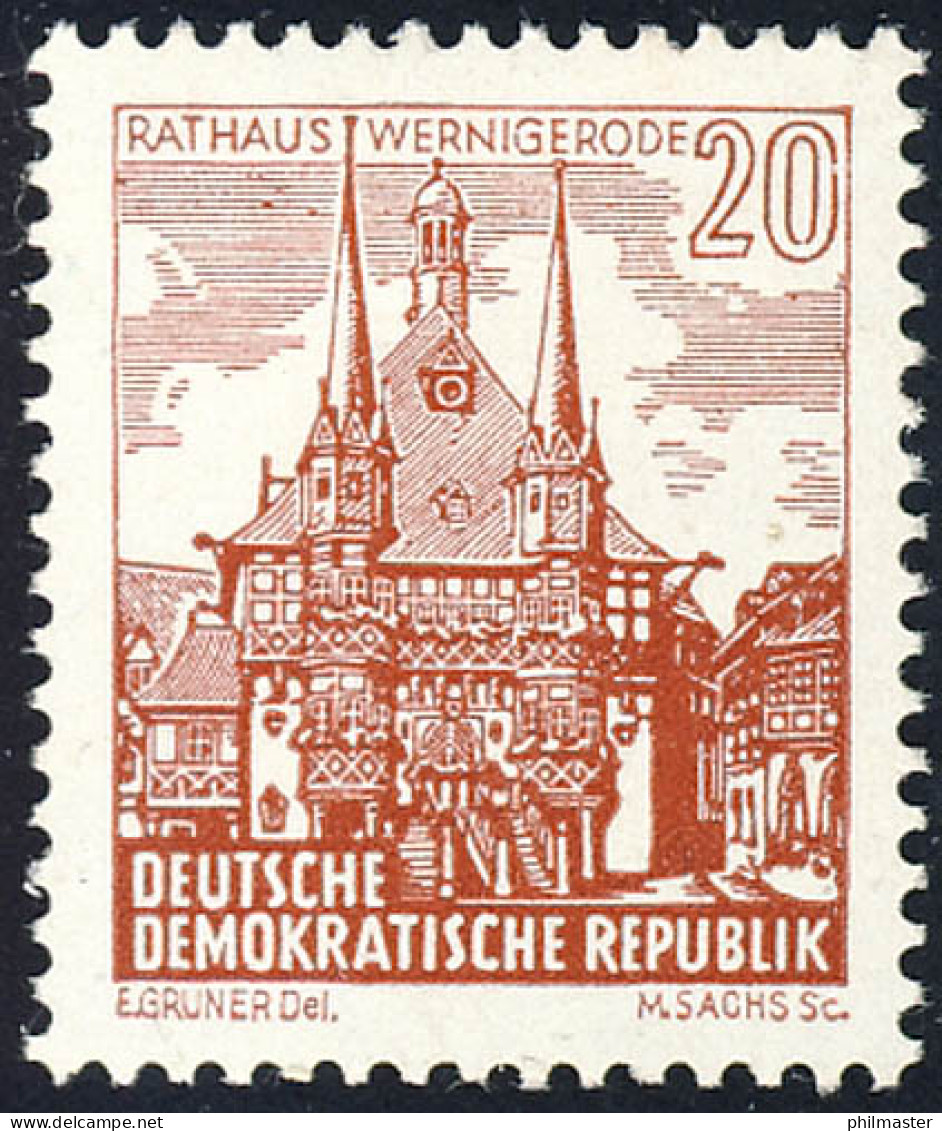 837 Landschaften/Bauten Wernigerode 20 Pf ** - Unused Stamps