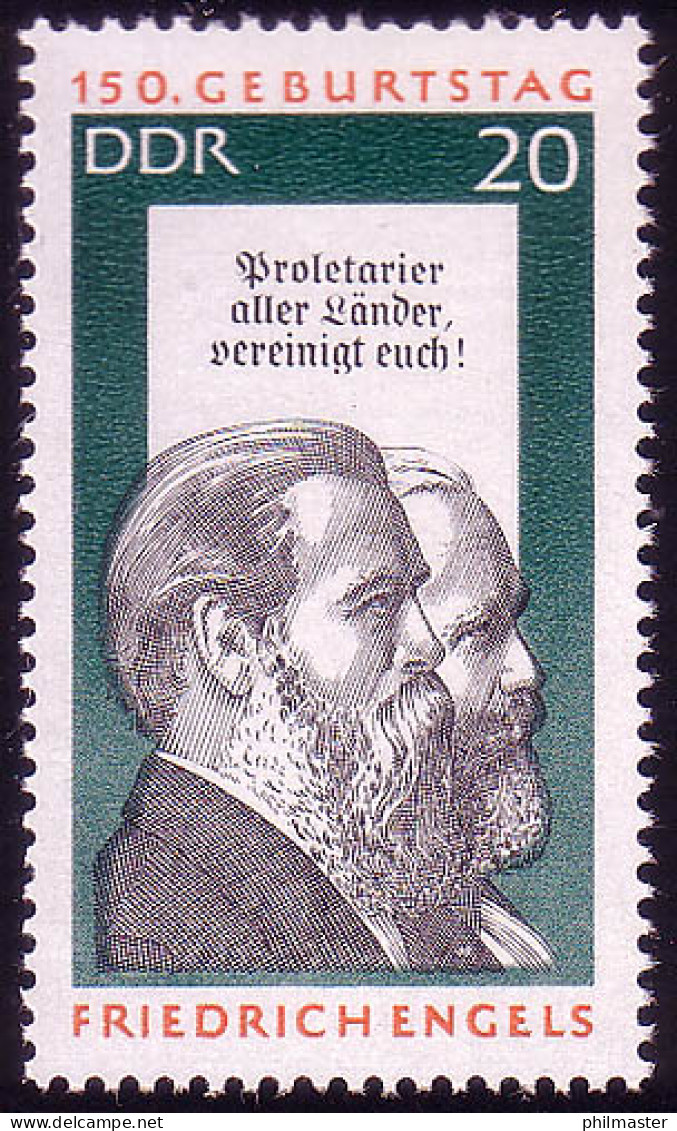 1623 Friedrich Engels 20 Pf ** - Unused Stamps