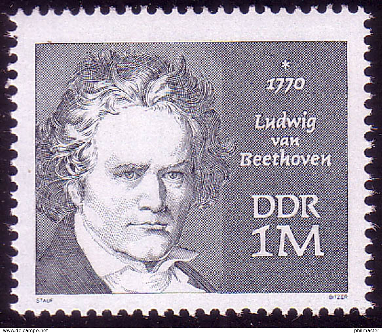 1631 Ludwig Van Beethoven 1 M Aus Block 33 ** - Ongebruikt
