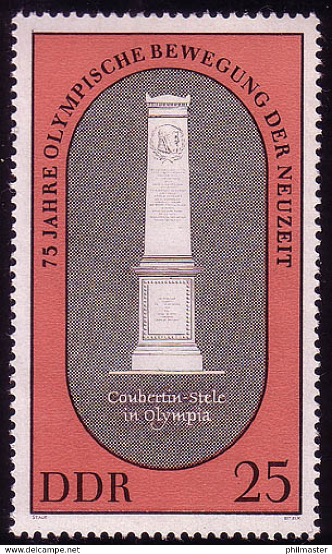 1490 Olympische Bewegung Der Neuzeit 25 Pf ** - Unused Stamps