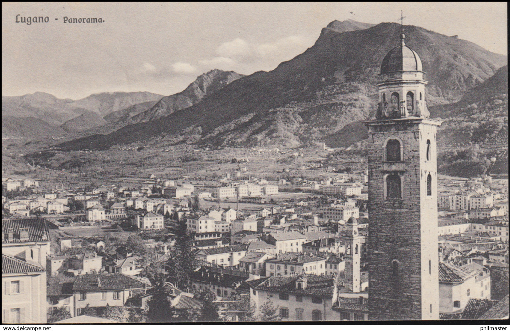 AK Schweiz Lugano Panorama SSt Internationale Philatelistischer Kongress 25.6.34 - Andere & Zonder Classificatie