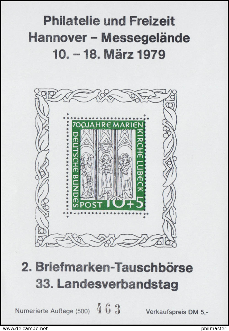 Sonderdruck Lübecker Fenster FAKSIMILE 139 Zum LV Hannover-Messe 1979 - Privatpost