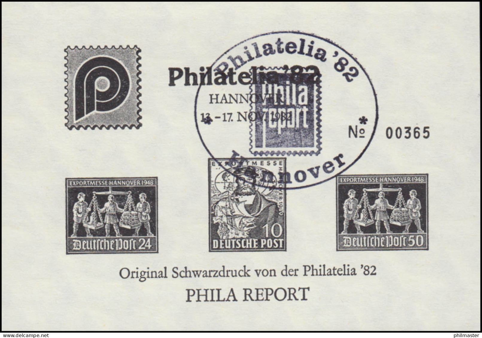 Schwarzdruck Zur Philatelia Hannover 1982 Mit Hannover Messe Marken Mit SSt  - Private & Local Mails