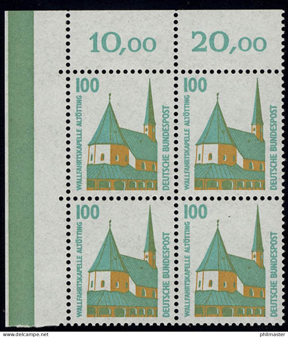 1406u SWK 100 Pf Eck-Vbl. Ol ** Postfrisch - Unused Stamps