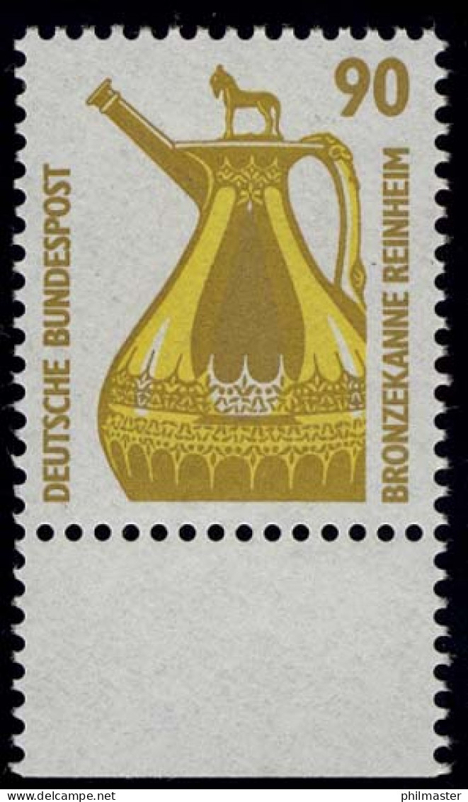 1380 SWK 90 Pf Unterrand ** Postfrisch - Unused Stamps