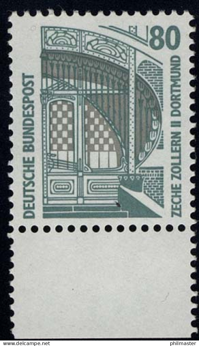 1342 SWK 80 Pf Unterrand ** Postfrisch - Unused Stamps