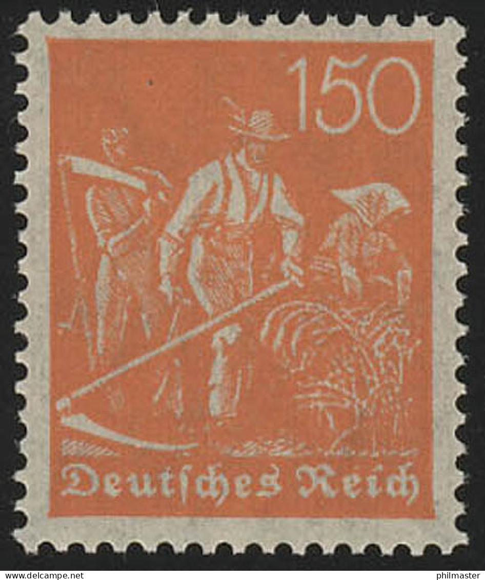 169 Freimarke Arbeiter 150 Pf Wz 1 ** - Unused Stamps