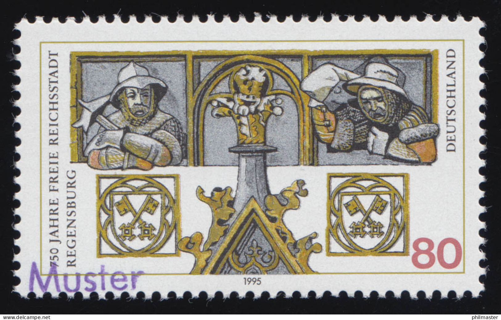 1786 Freie Reichsstadt Regensburg - 1. Marke Mit "DEUTSCHLAND", Muster-Aufdruck - Abarten Und Kuriositäten