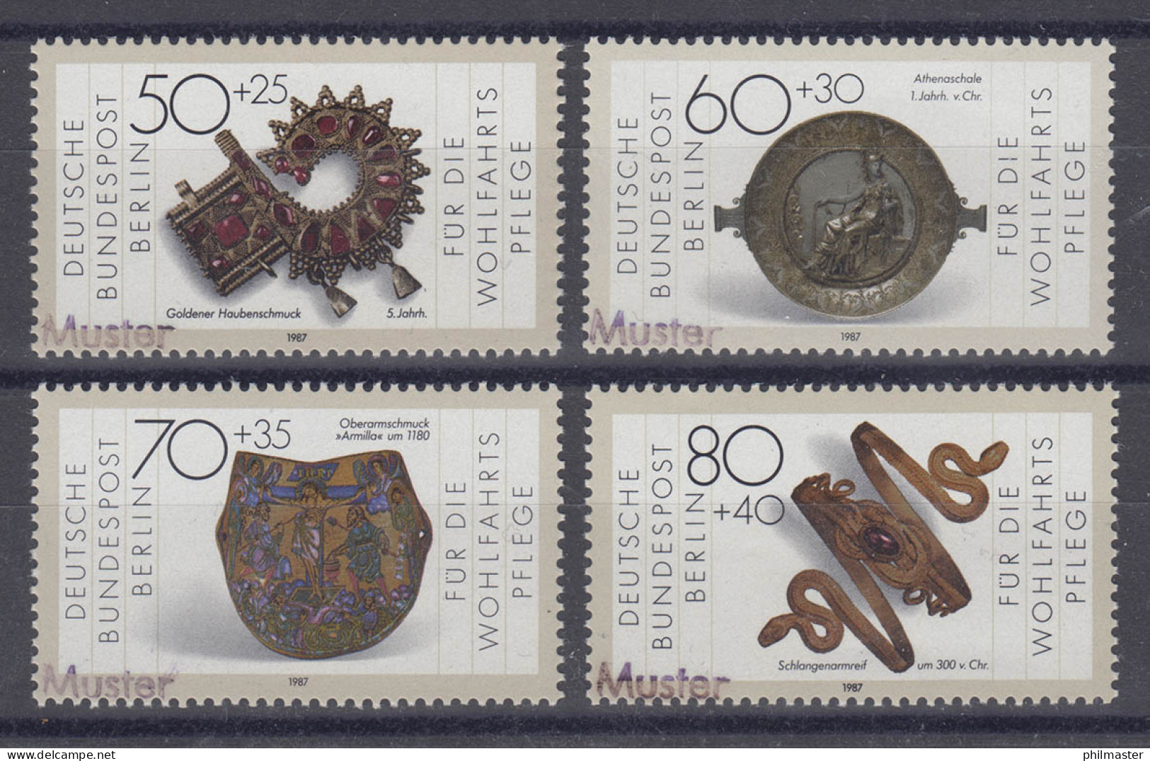 789-792 Gold- Und Silberschmiedekunst, 4 Werte, Satz Mit MUSTER-Aufdruck - Unused Stamps