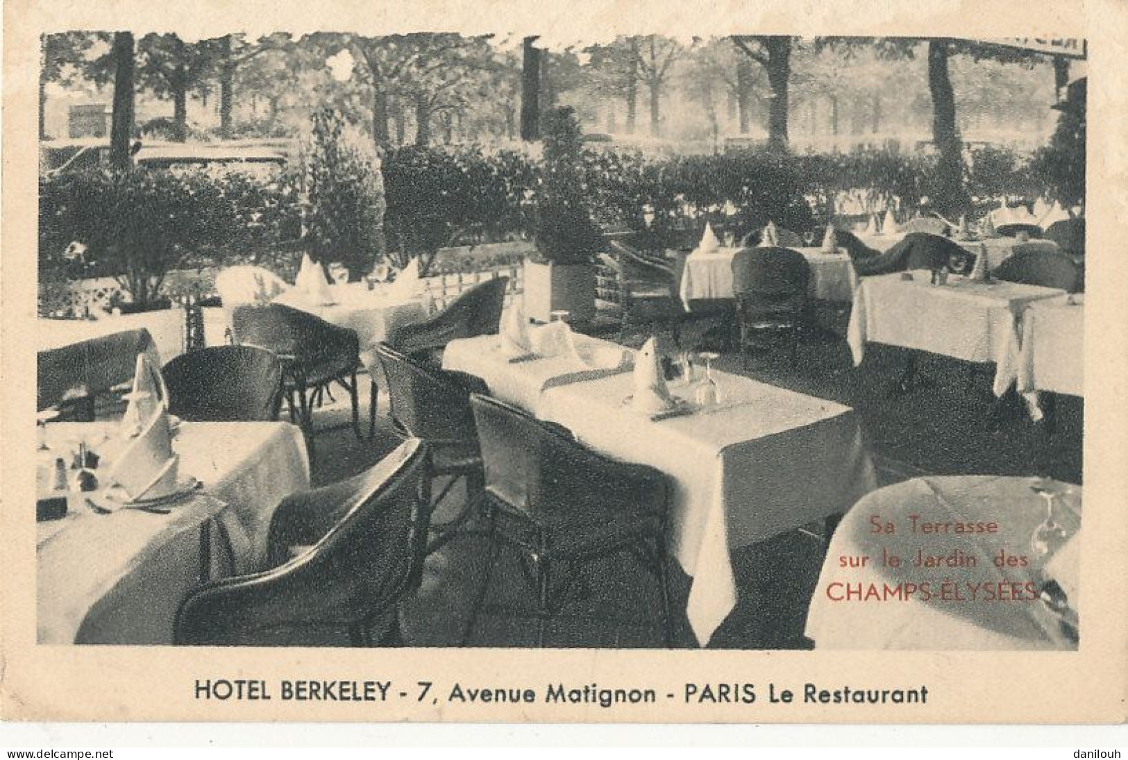 75 // PARIS  VIII EME   Hotel Berkeley  7 Avenue De Matignon    Le Restaurant - Distretto: 08