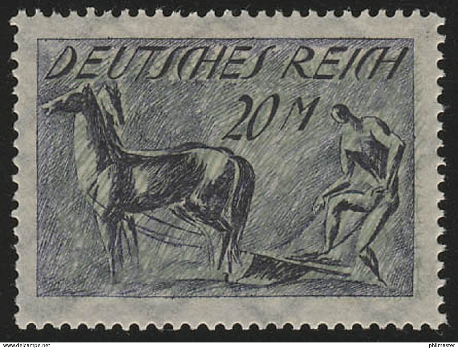 196 Freimarke Pflüger 20 M Wz 2 ** - Unused Stamps