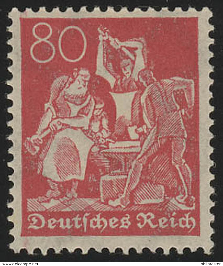 186 Freimarke Arbeiter 80 Pf Wz 2 ** - Unused Stamps