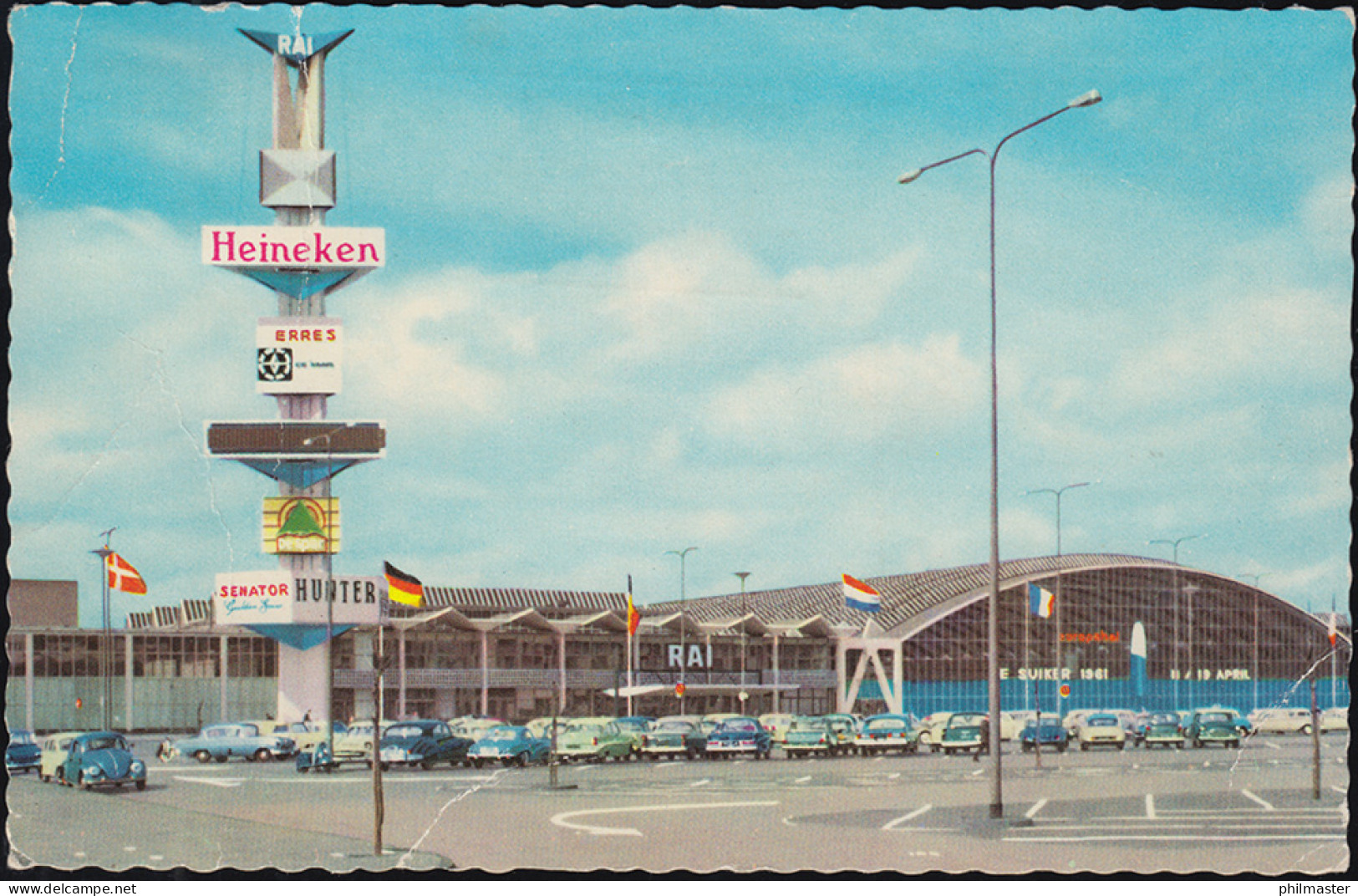 Firmenlochung/Perfin K Auf 471 Ziffer Auf AK Scheldeplein, AMSTERDAM 1962 - Other & Unclassified