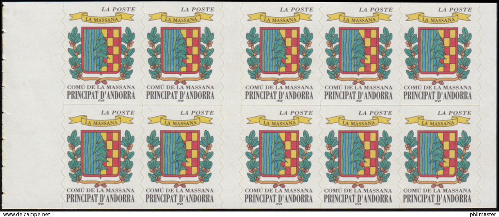 Andorra (Französische Post) Markenheftchen 0-9 Wappen Massana ** / MNH - Markenheftchen