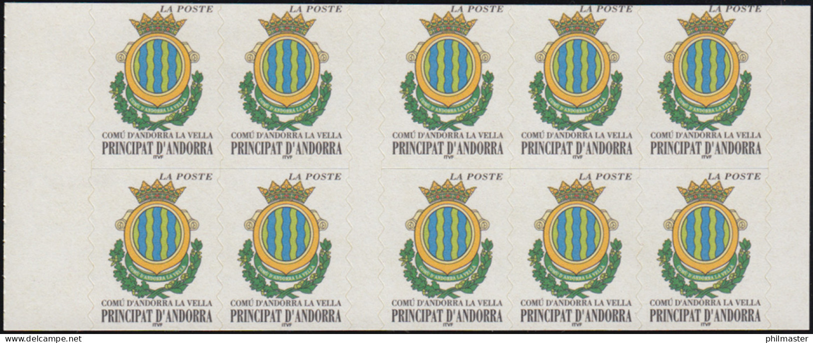 Andorra (Französische Post) Markenheftchen 0-10 Wappen Andorra La Vella ** / MNH - Markenheftchen