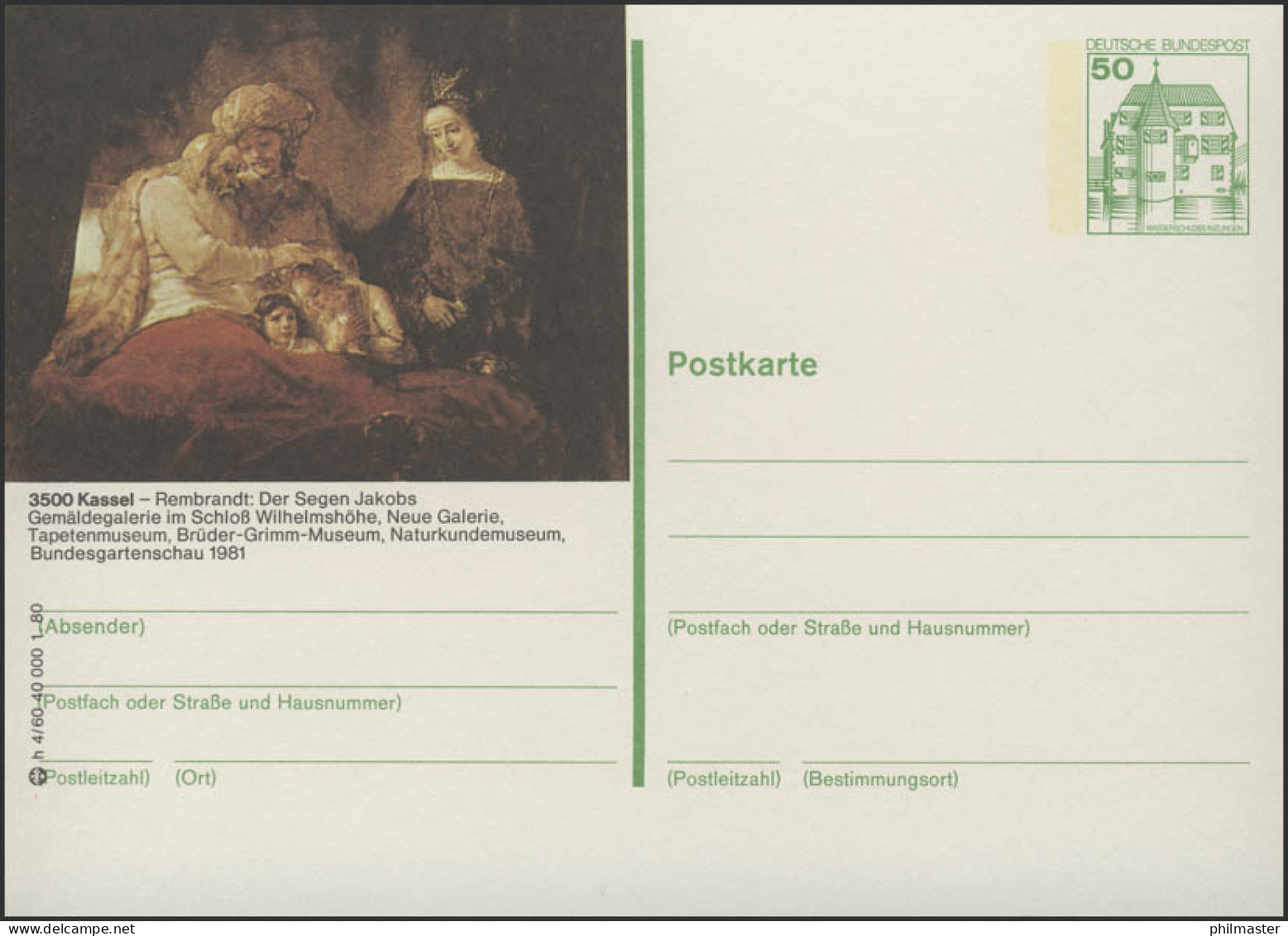 P130-h4/060 3500 Kassel, Gemälde Von Rembrandt ** - Autres & Non Classés