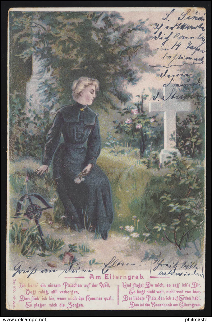 Trauer-AK Am Elterngrab Auf Dem Friedhof, EGERSDORF17.5.1904 Nach BARSINGHAUSEN - Sonstige & Ohne Zuordnung