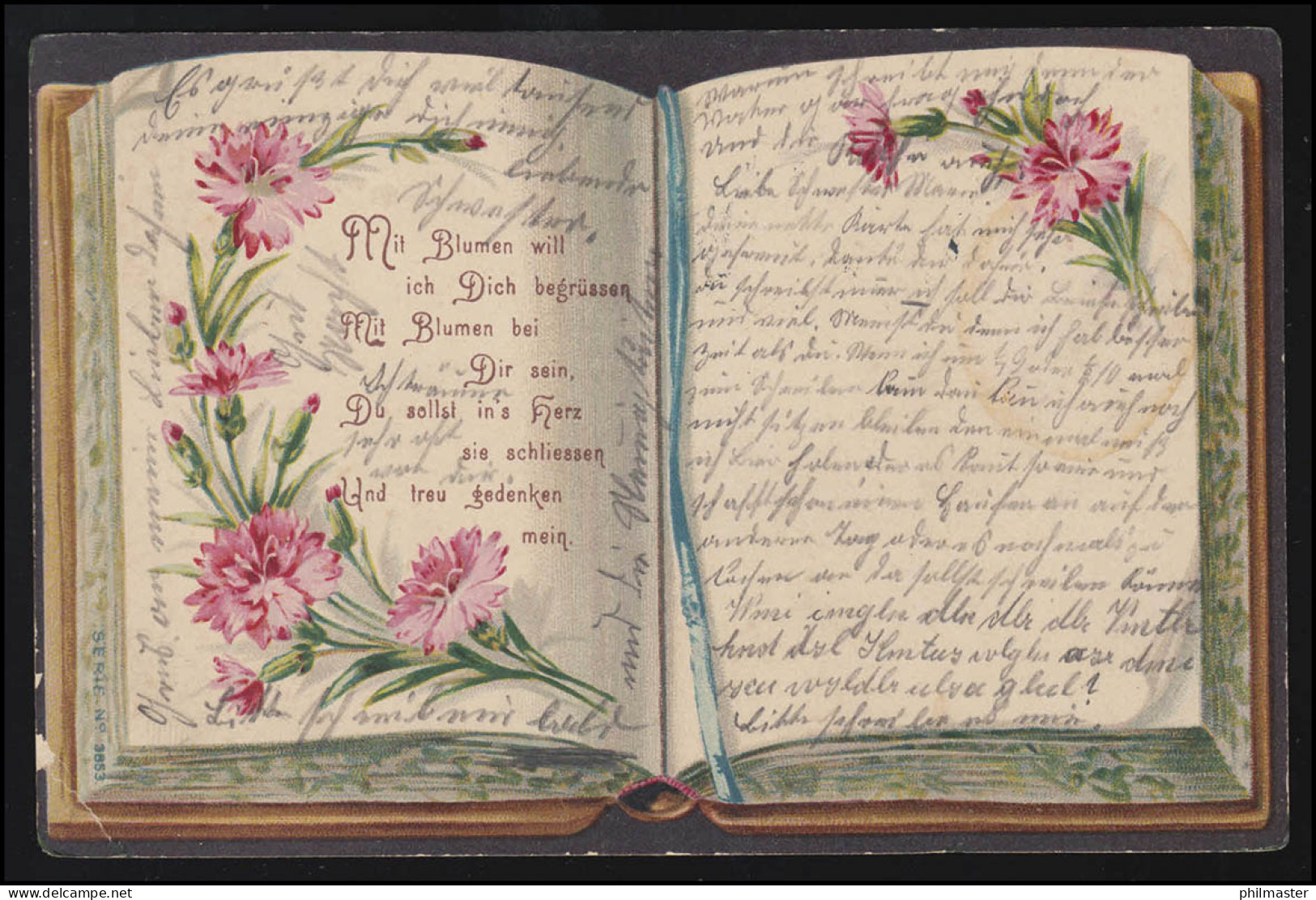 AK Lyrik Buch Liebe Nelken Mit Blumen Will Ich Dich Begrüssen MUENCHEN 28.3.1901 - Sonstige & Ohne Zuordnung