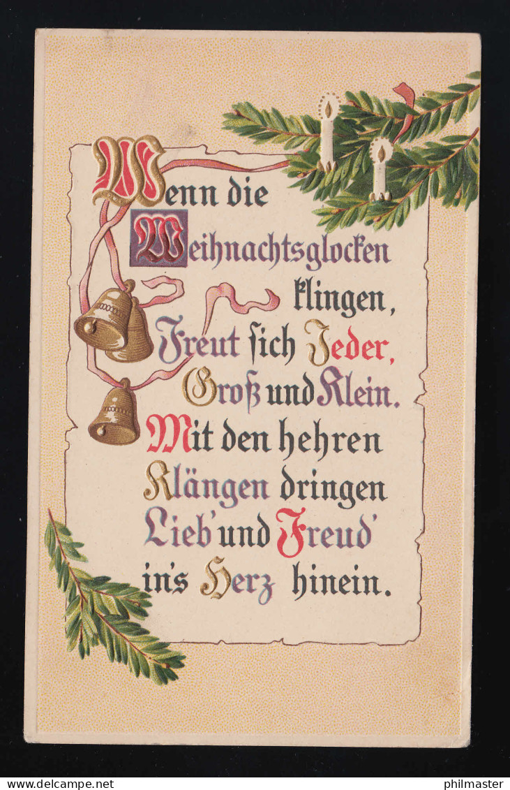 "Wenn Die Weihnachtsglocken Klingen" Reisig Kerzen Glocken, Mainz 24.12.1911  - Other & Unclassified
