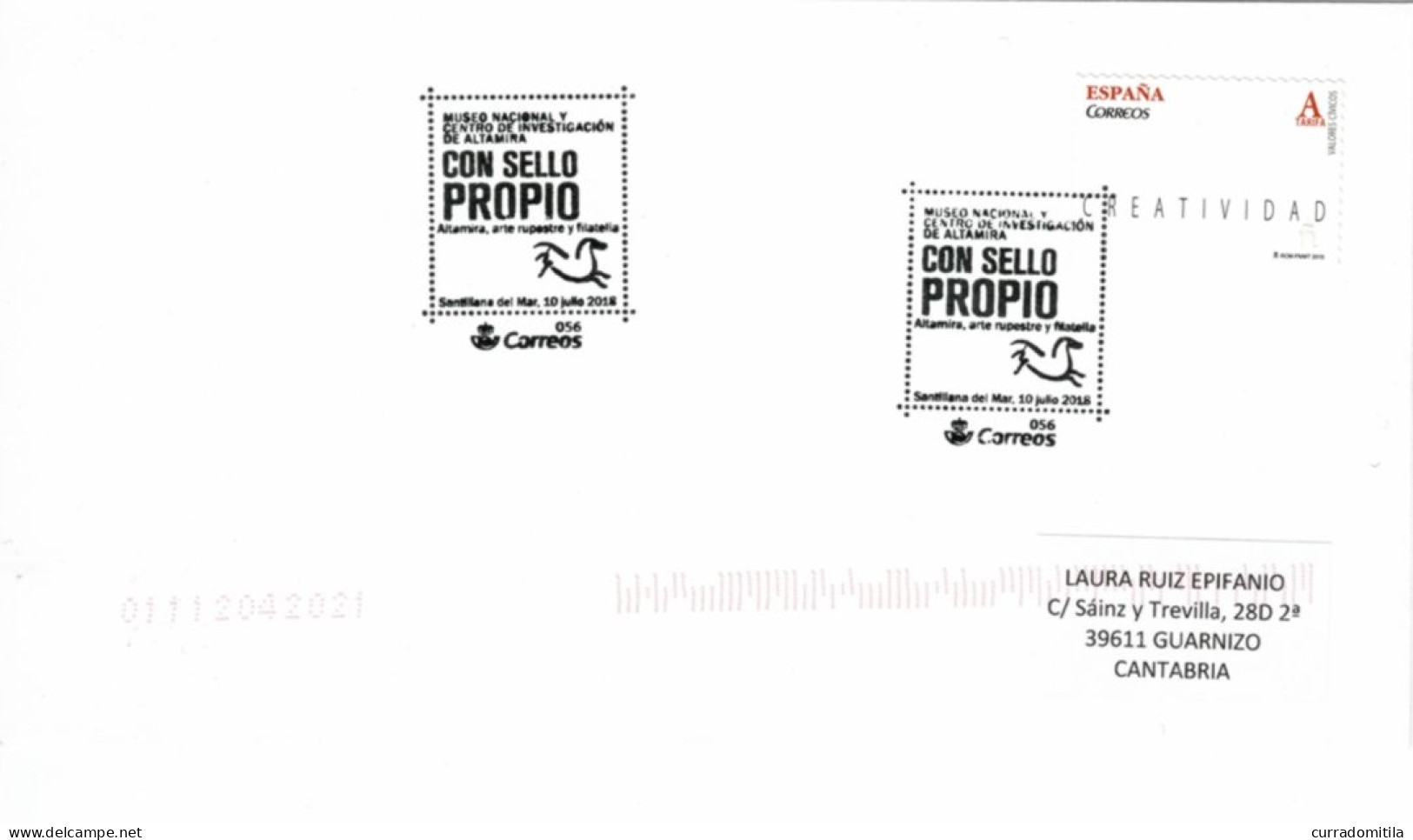 2018 Cover With Rock Art Cancellation, Prehistoric Horse Of Altamita. - Archäologie