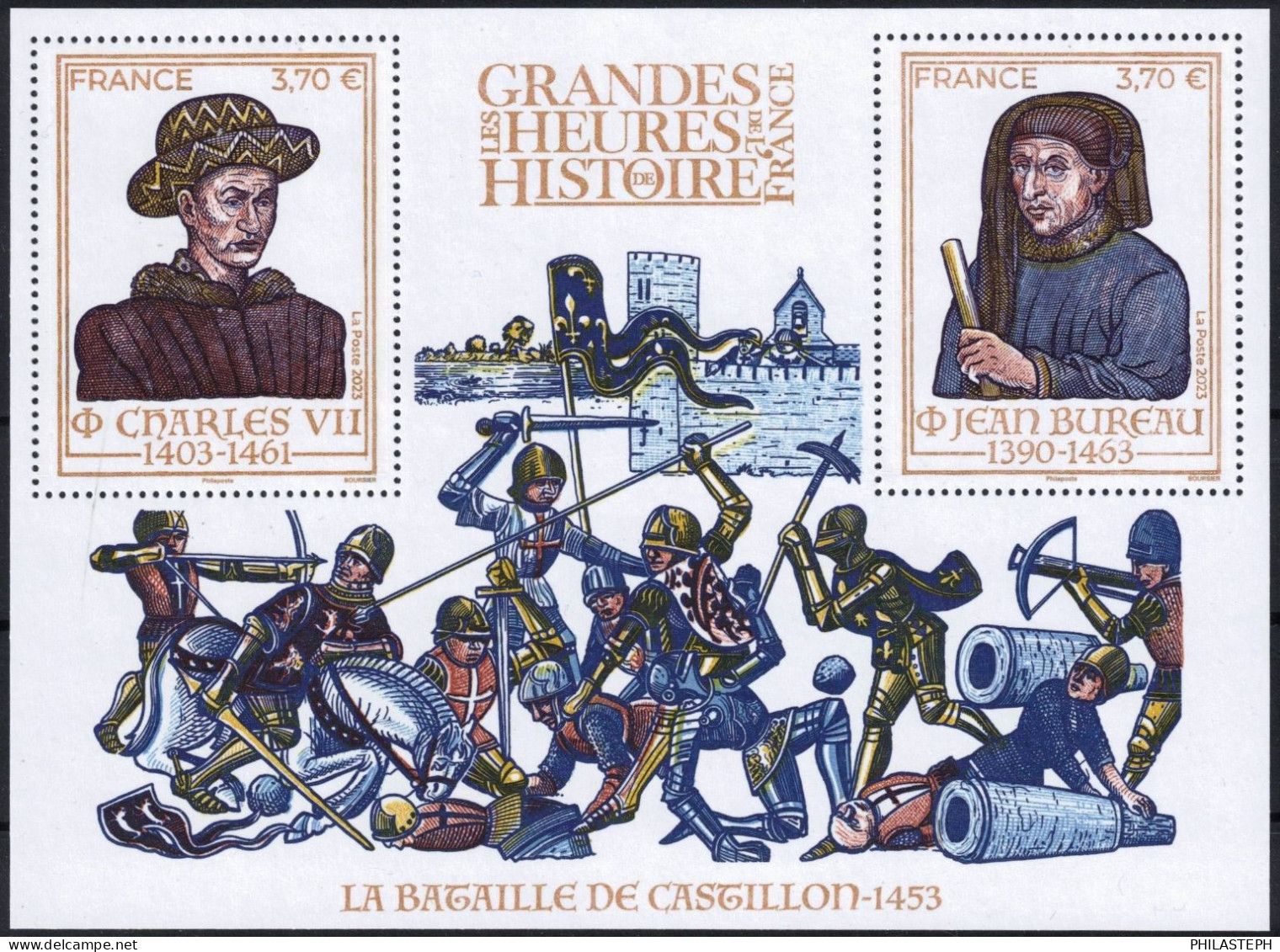 FRANCE 2023 - Feuillet Les Grandes Heures De L'Histoire De France - La Bataille De Castillon 1453  - YT F5725  Neuf ** - Unused Stamps