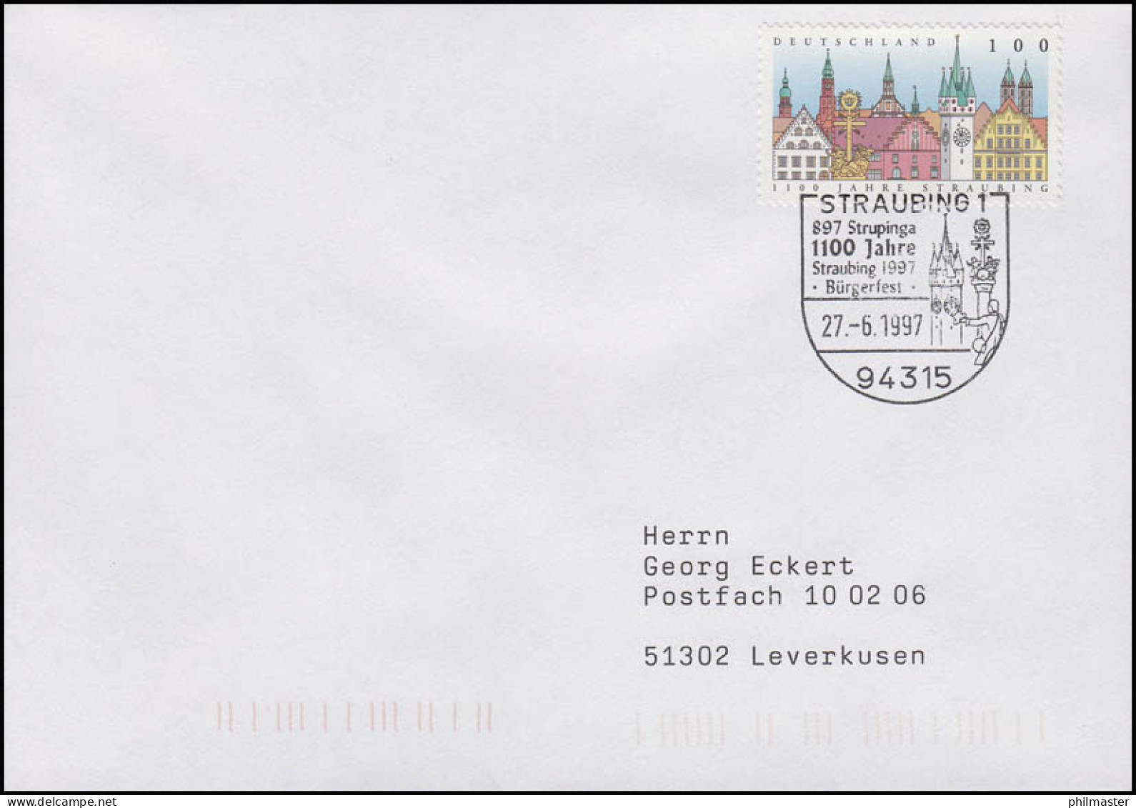 1910 Straubing, EF Brief SSt Straubing Bürgerfest 17.6.1997 - Sonstige & Ohne Zuordnung