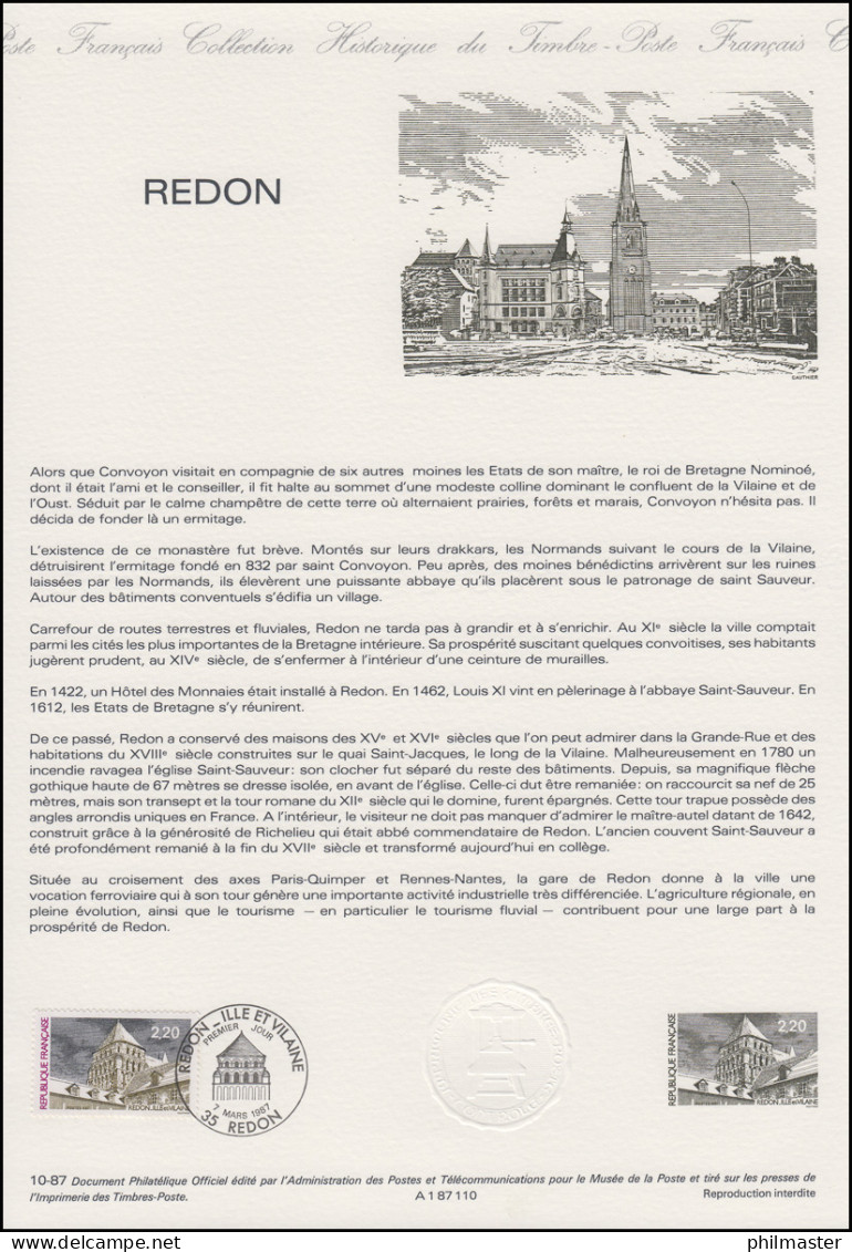 Collection Historique: Gemeinde Redon Im Département Ille-et-Vilaine 7.3.1987 - Autres & Non Classés