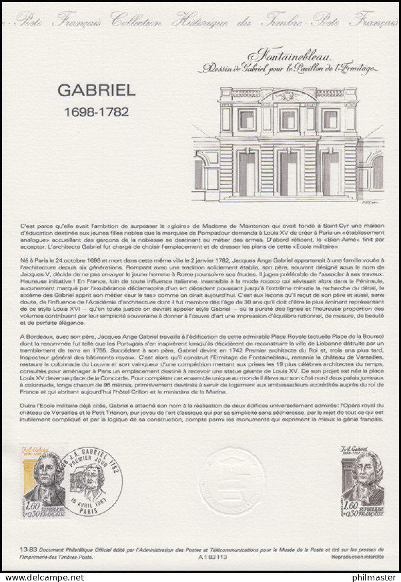 Collection Historique: Architekt Des Klassizismus Ange-Jacques Gabriel 16.4.1983 - Autres & Non Classés