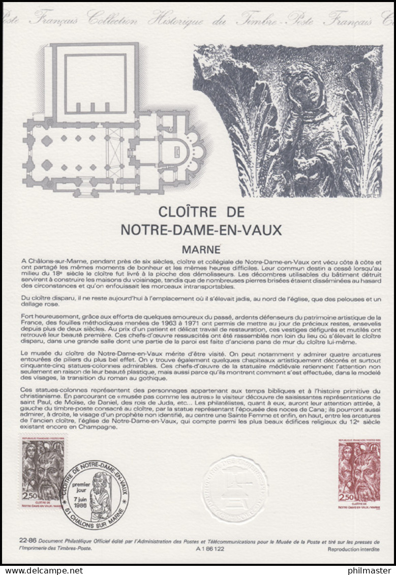 Collection Historique: Kloster Von Notre-Dame Cloître De Notre-Dame-en-vaux 1988 - Sonstige & Ohne Zuordnung