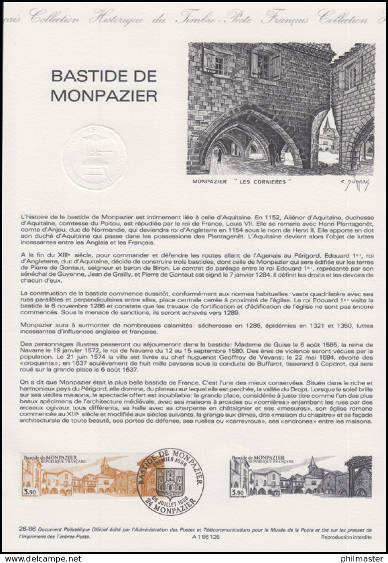 Collection Historique: Dorf- Und Stadtanlage Monpazier Bastide De Monpazier 1986 - Autres & Non Classés