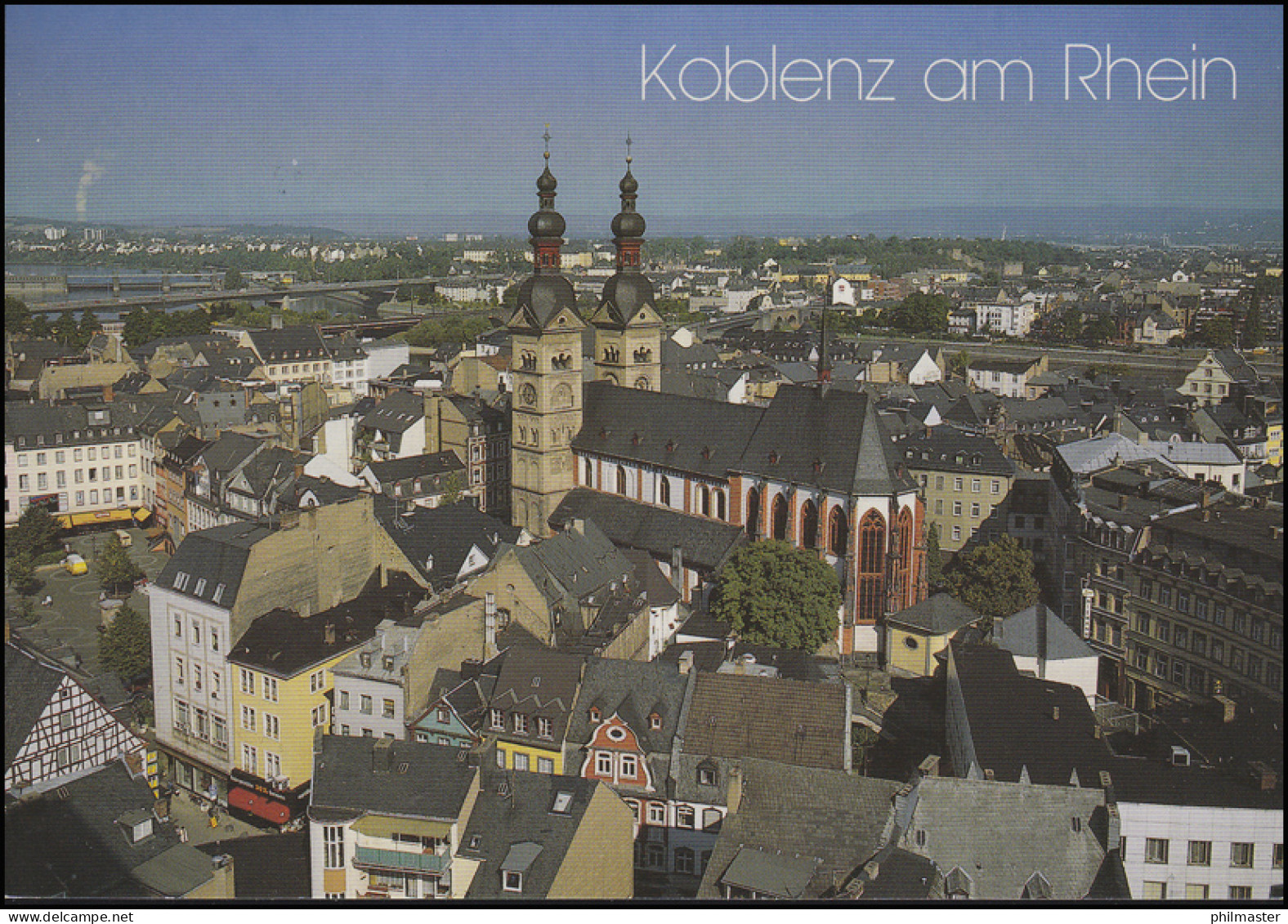 1583y Koblenz EF AK Stadtansicht SSt Koblenz Deutsches Eck & Confluentes 25.4.92 - Sonstige & Ohne Zuordnung