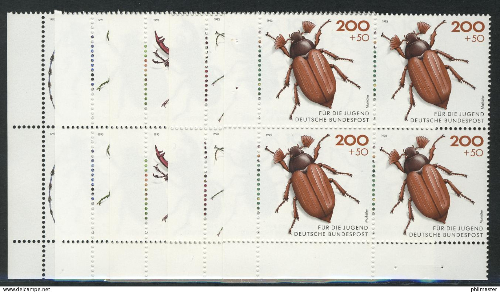 1666-1670 Jugend Käfer 1993, E-Vbl U.l. Satz ** - Unused Stamps